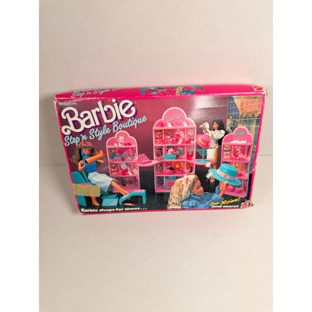 Vintage 1988 Barbie Step 'n Style Boutique Shoe Store Playset Mattel #2769